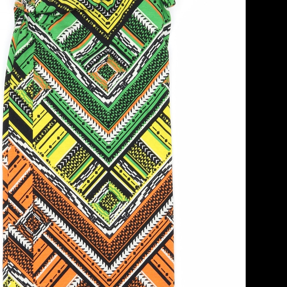 Topshop Womens Green Colourblock  Bodycon  Size 10