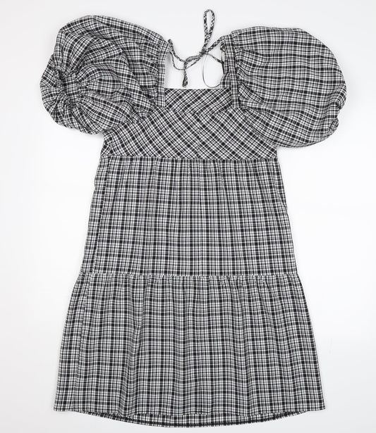 Papaya Womens Black Check  Shift  Size 8