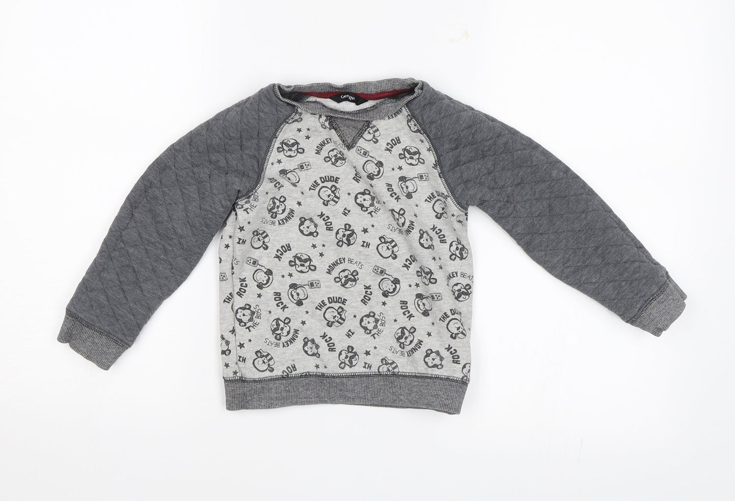George Boys Grey   Pullover Sweatshirt Size 2-3 Years  - Monkeys