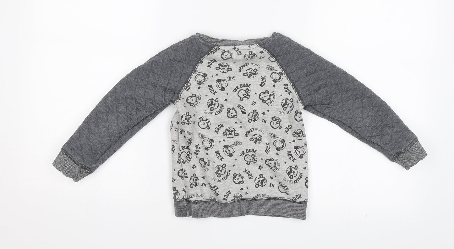 George Boys Grey   Pullover Sweatshirt Size 2-3 Years  - Monkeys