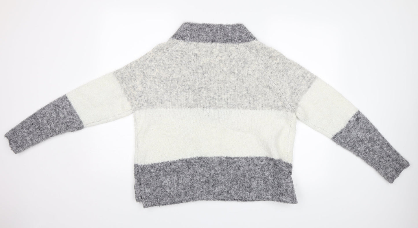 Papaya Womens Grey Striped  Pullover Jumper Size M