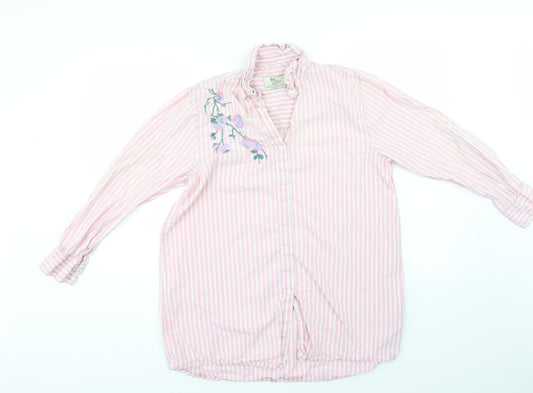 LOVE TO LOUNGE Womens Pink Striped  Basic Button-Up Size 14
