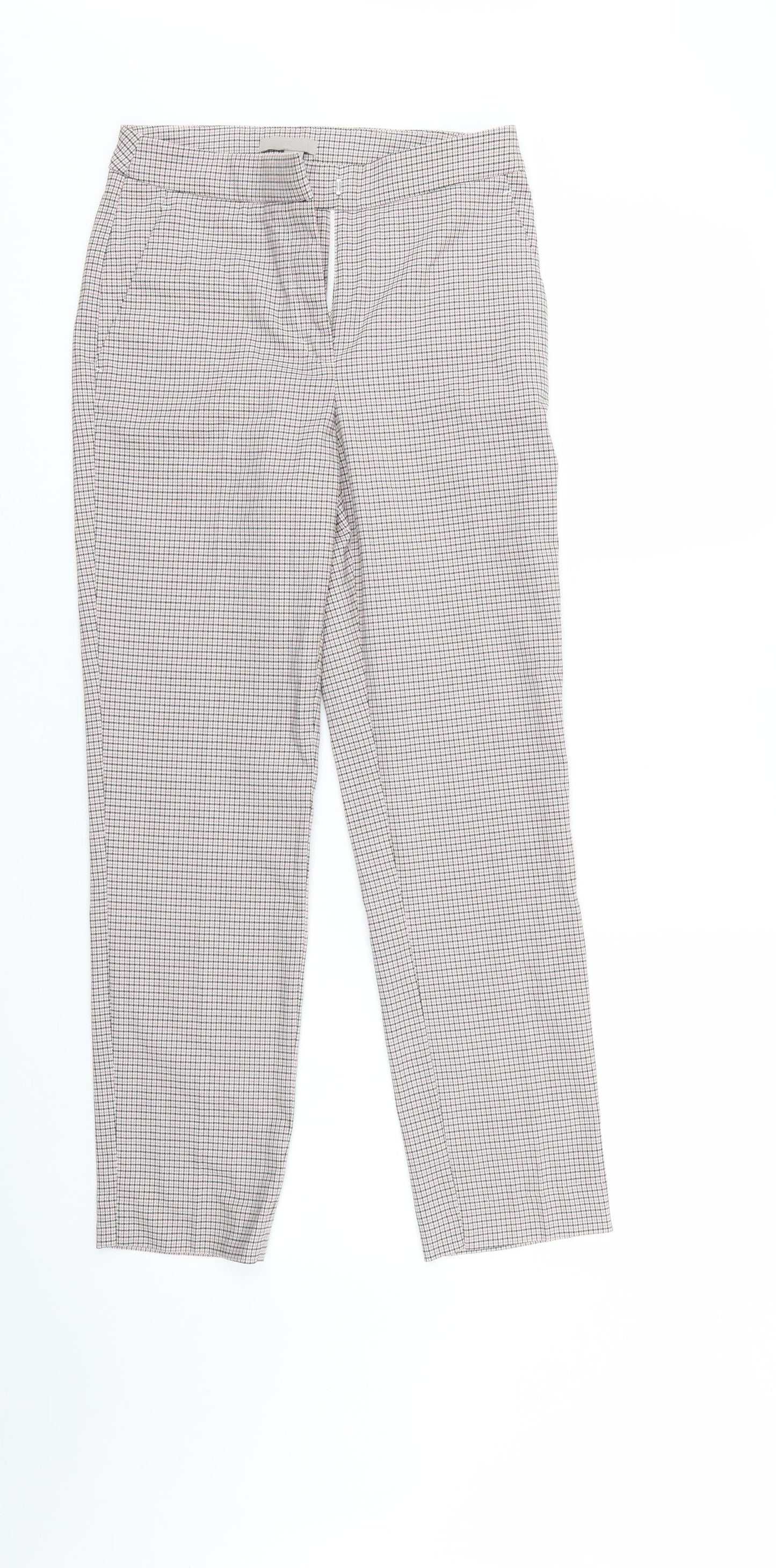 H&M Womens Multicoloured Herringbone  Trousers  Size 4 L26 in