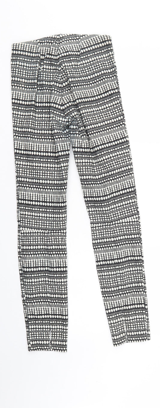 H&M Womens Multicoloured Geometric  Jegging Trousers Size 6 L28 in