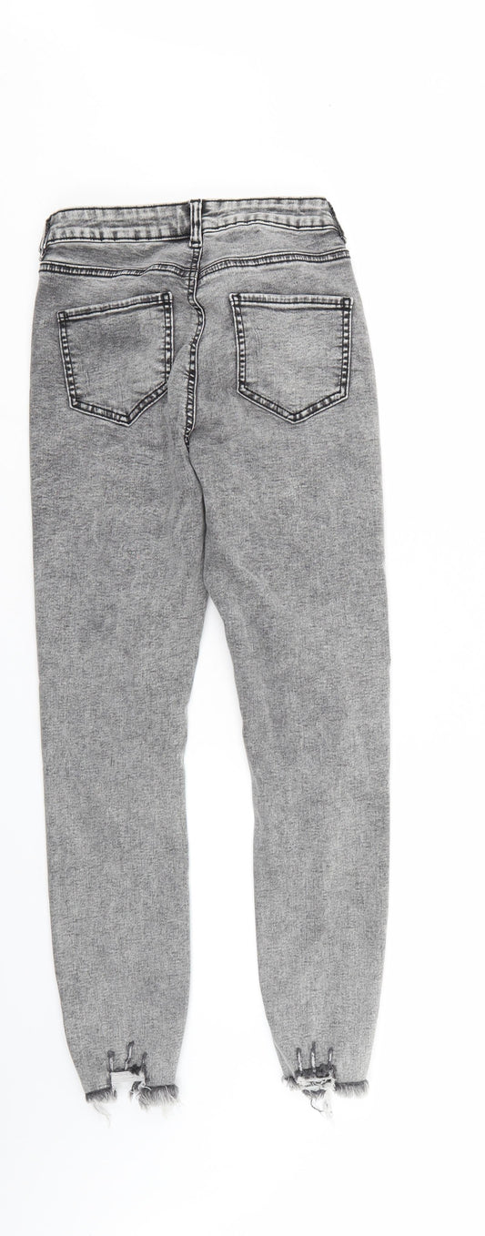 Denim & Co. Womens Grey  Denim Tapered Jeans Size 12 L27 in - Elastic Waist