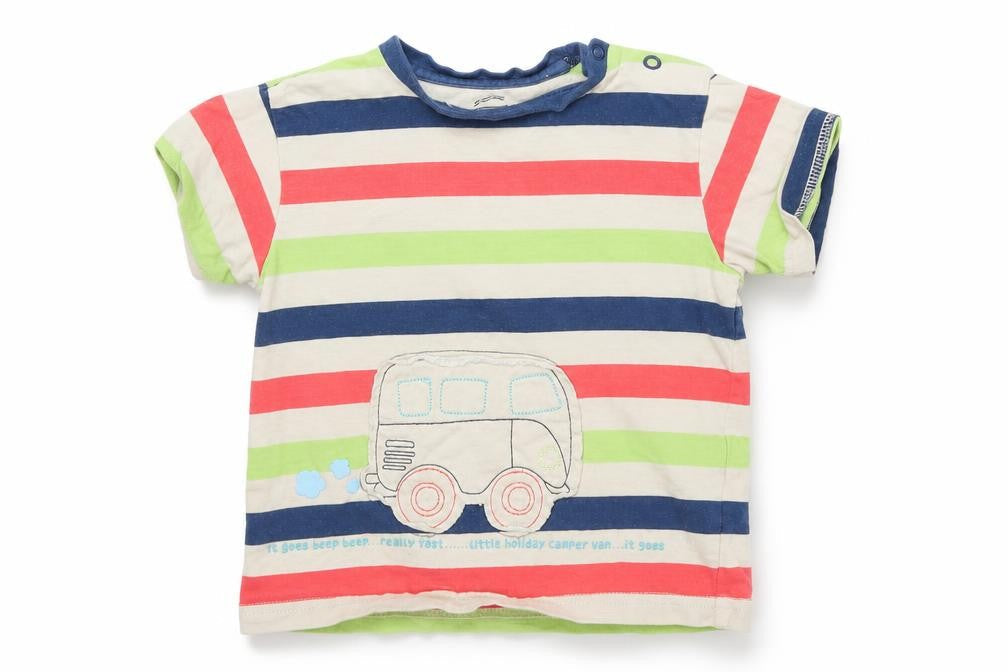 TU Baby Beige Striped  Basic T-Shirt Size 18-24 Months  - Camper Van