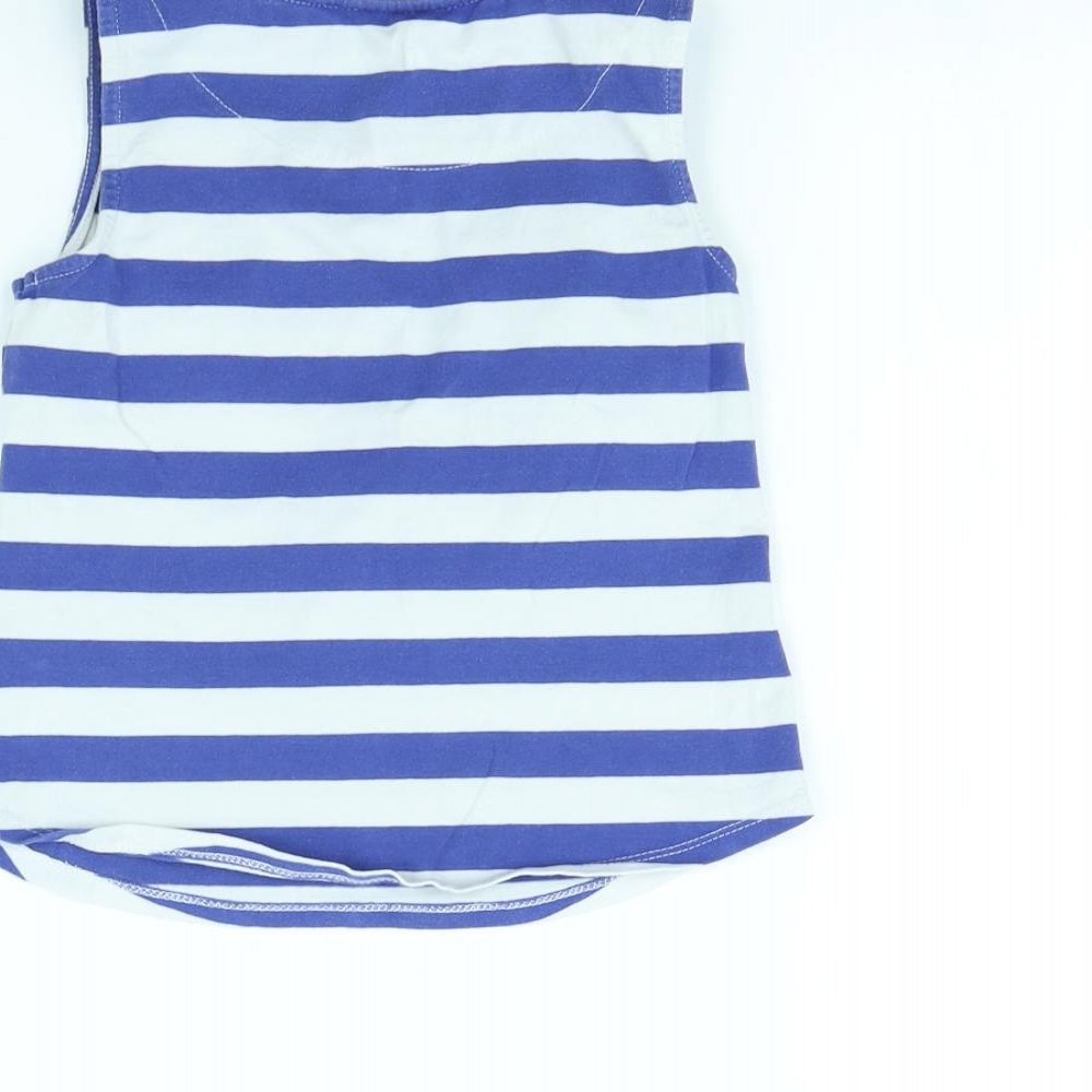 John Lewis Girls Blue Striped  Basic Tank Size 6 Years
