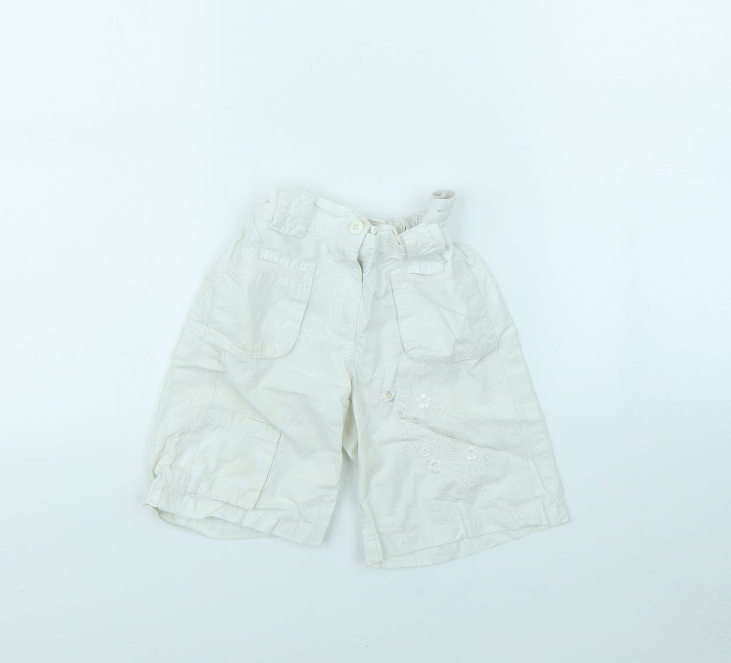 TU Girls White   Mom Shorts Size 6 Years