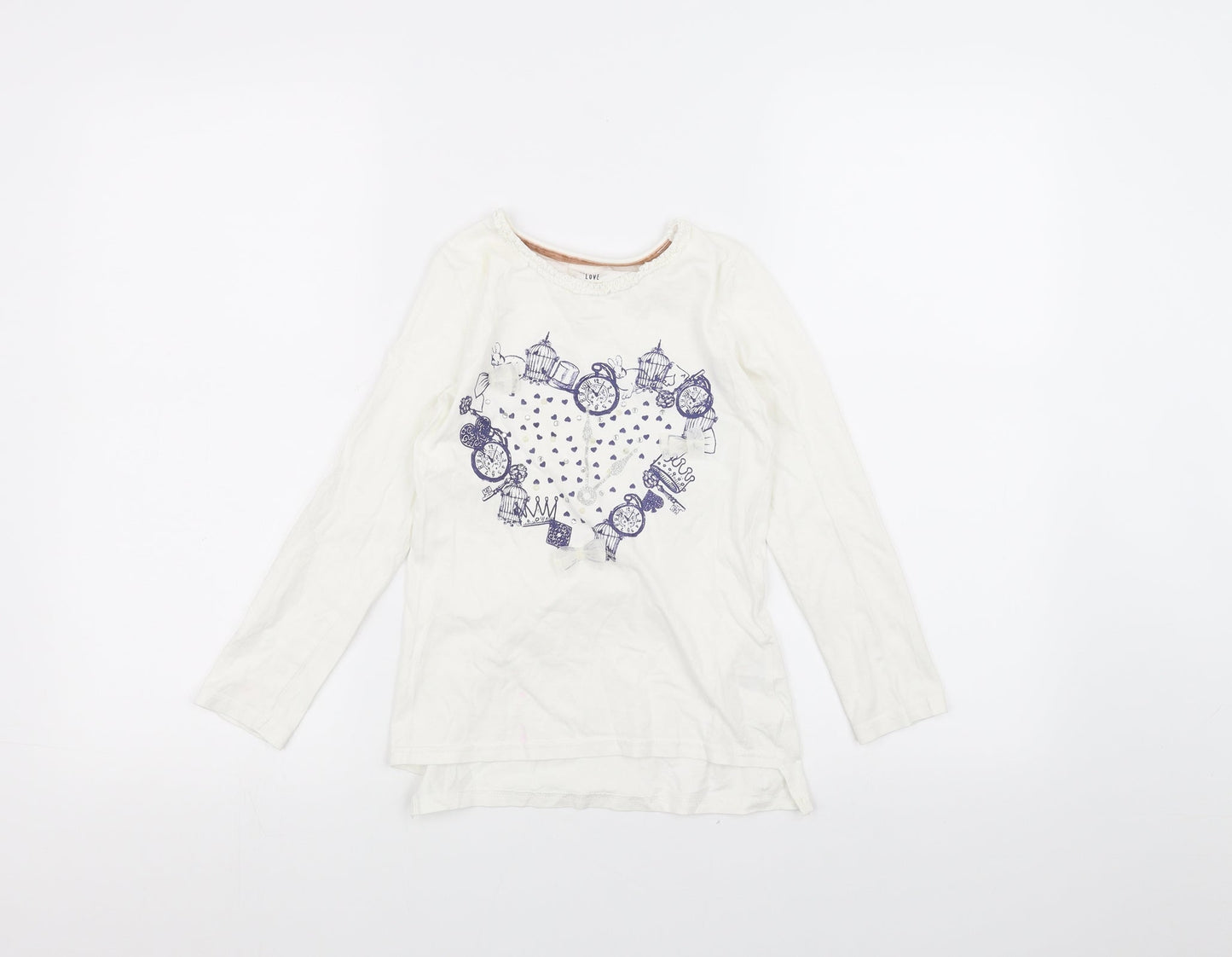 love is sweet Girls White   Basic T-Shirt Size 6-7 Years