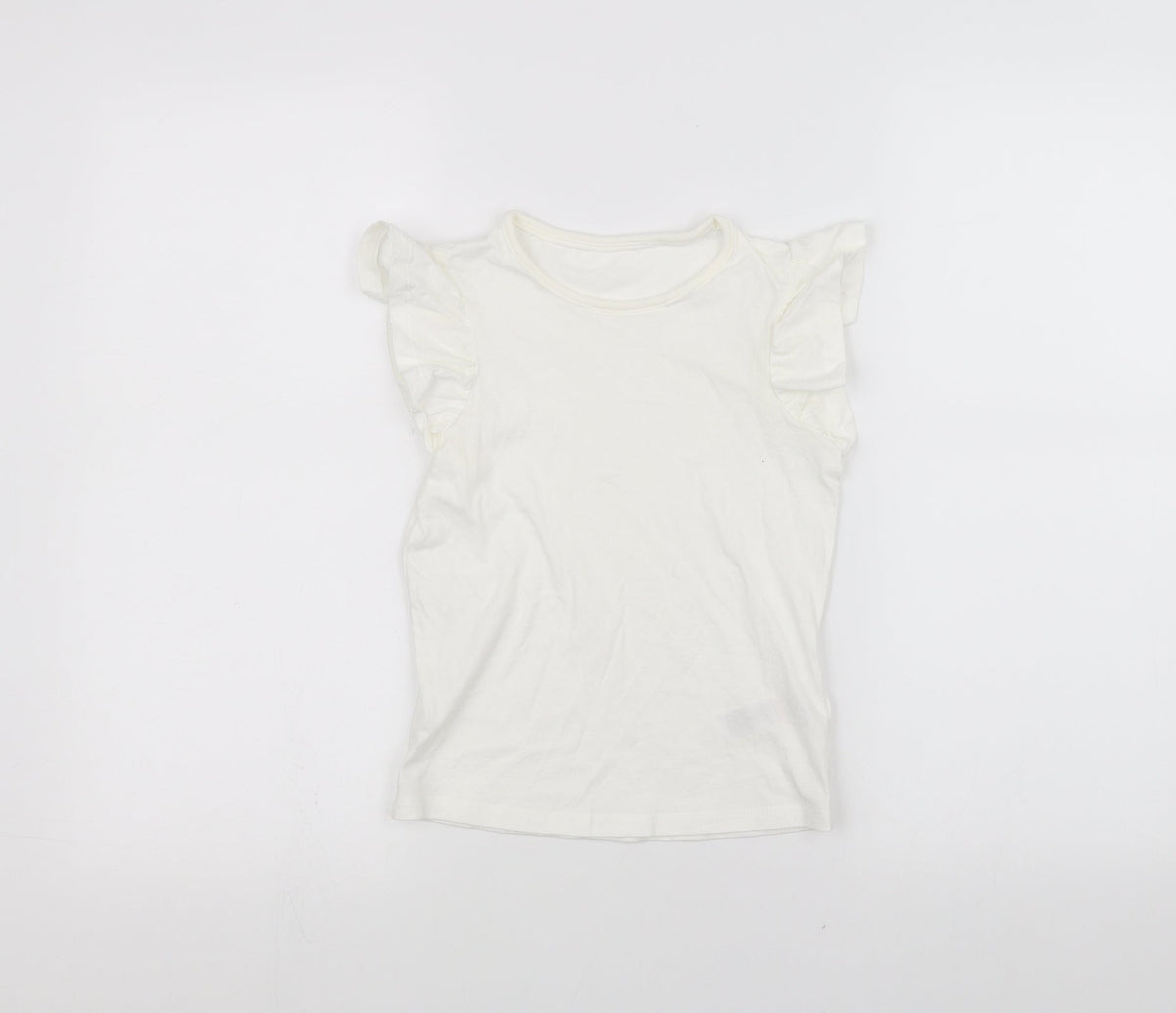 Marks & Spencer Girls White   Basic T-Shirt Size 6-7 Years