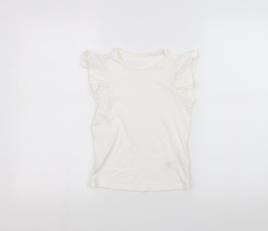 Marks and Spencer Girls White   Basic T-Shirt Size 6-7 Years