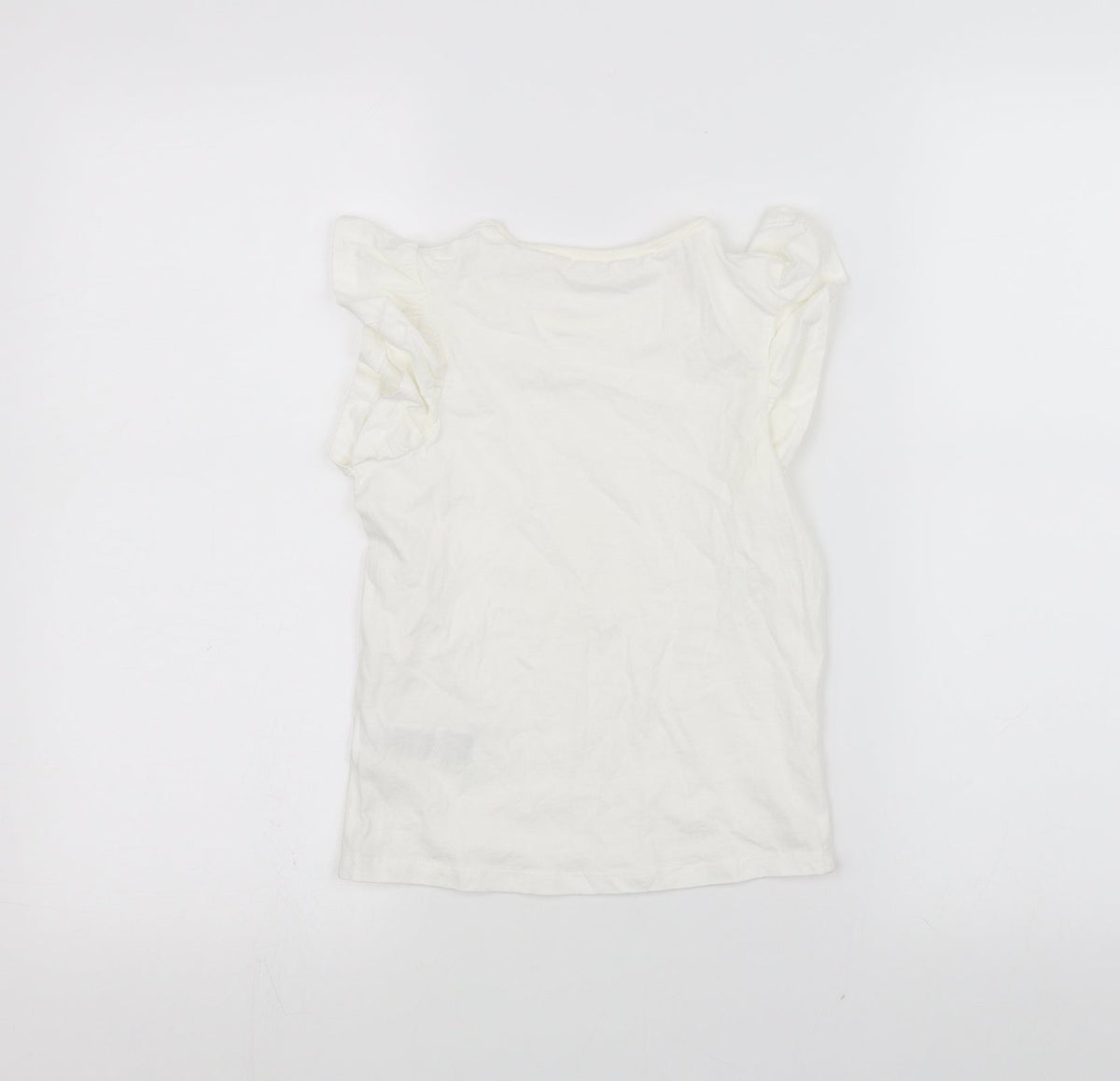Marks & Spencer Girls White   Basic T-Shirt Size 6-7 Years
