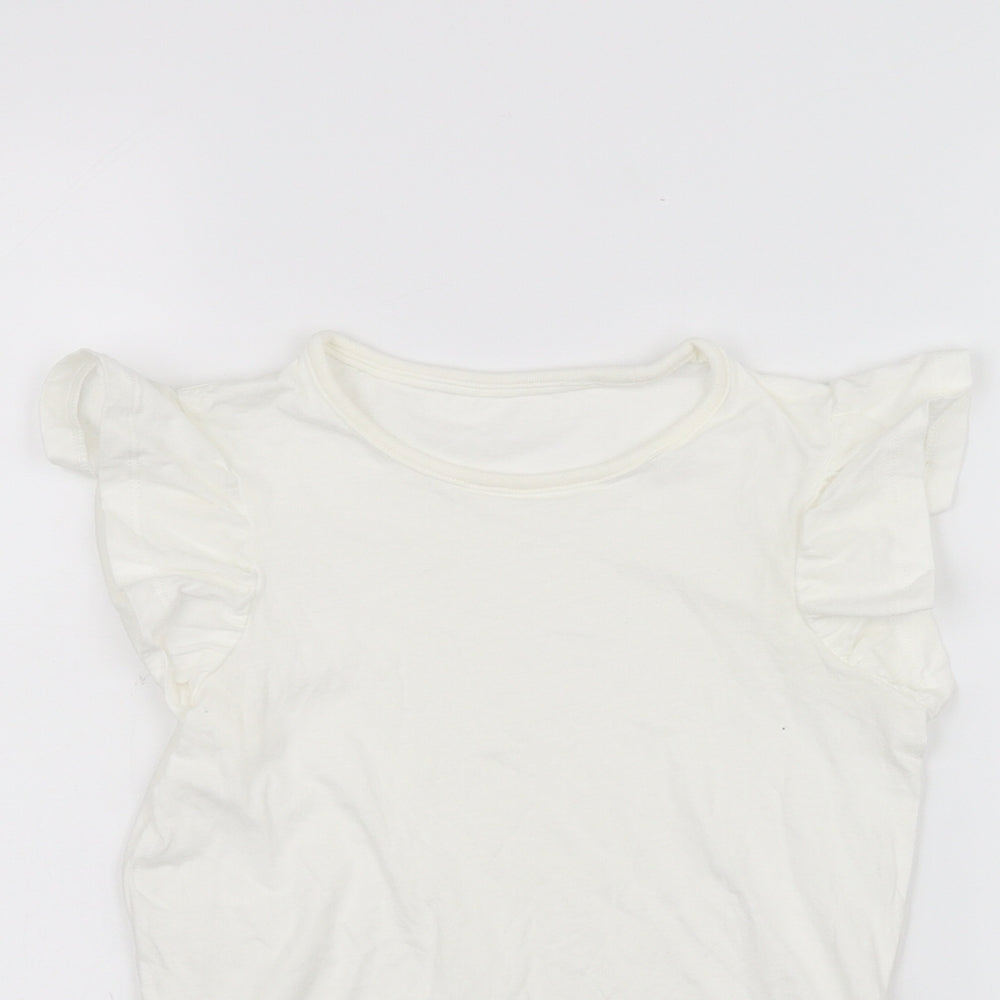 Marks & Spencer Girls White   Basic T-Shirt Size 6-7 Years