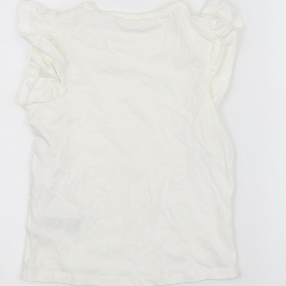 Marks & Spencer Girls White   Basic T-Shirt Size 6-7 Years