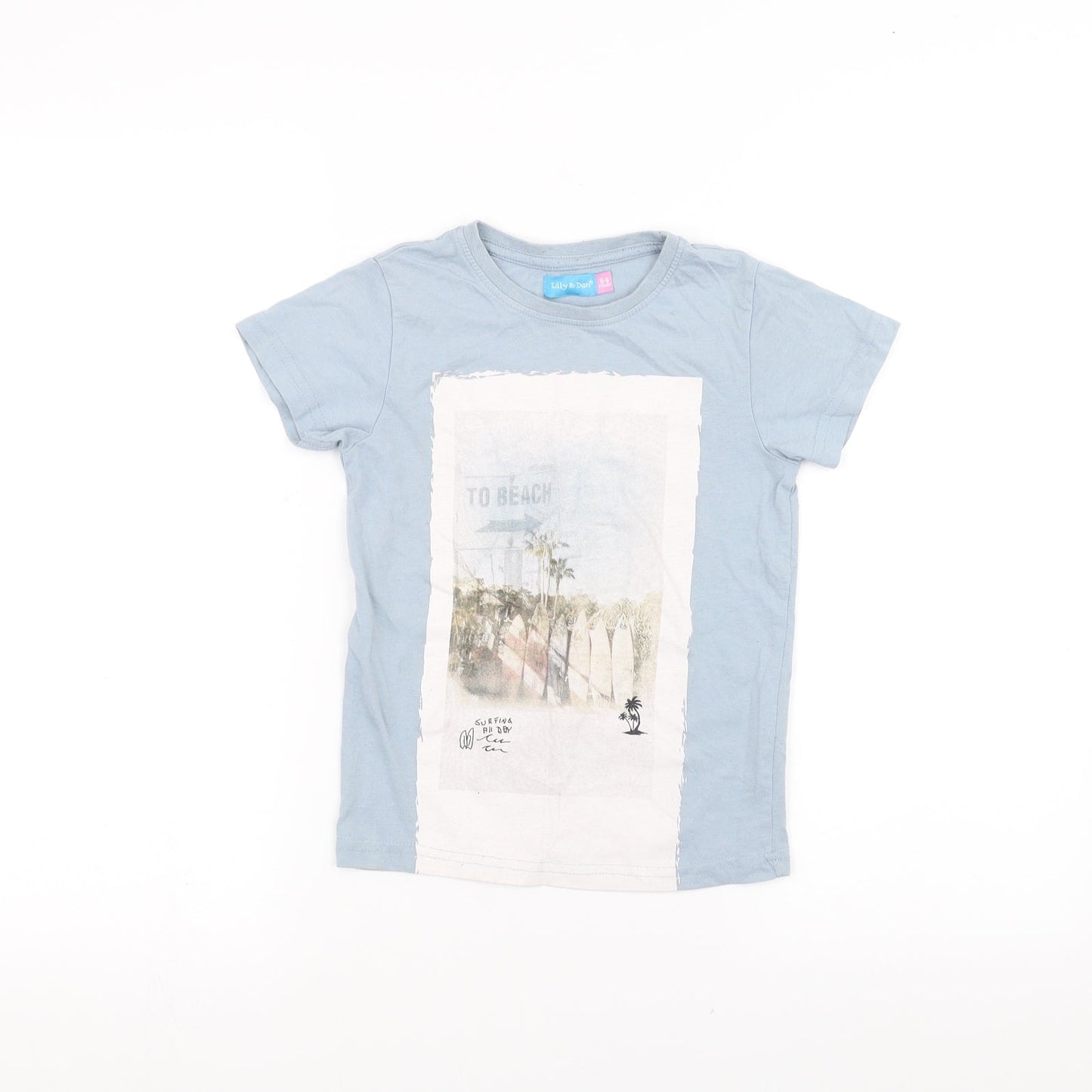 lily&dan Girls Blue   Basic T-Shirt Size 5-6 Years