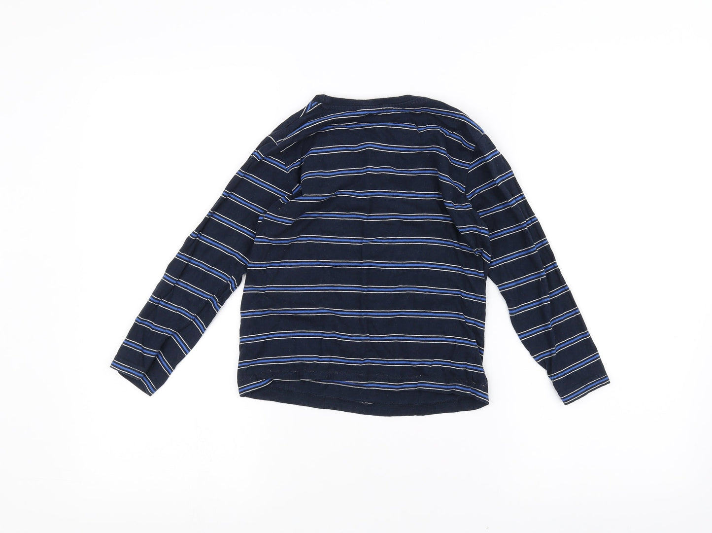 Primark Boys Blue Striped  Basic T-Shirt Size 5-6 Years