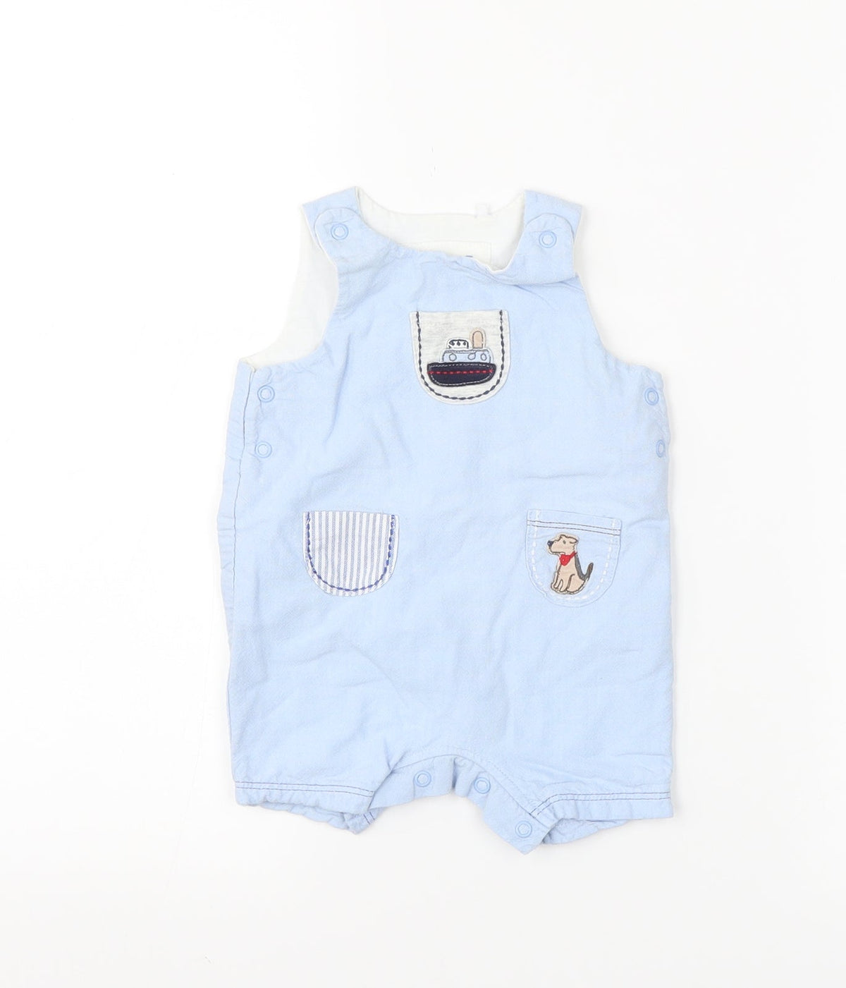 Next Boys Blue   Dungaree One-Piece Size 0-3 Months