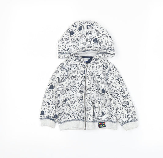 F&F Boys Grey   Full Zip Jumper Size 9-12 Months