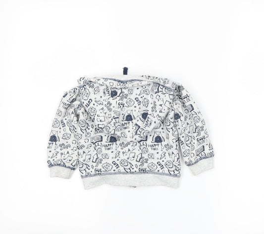 F&F Boys Grey   Full Zip Jumper Size 9-12 Months