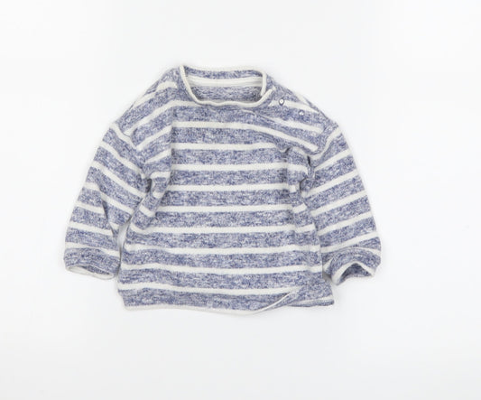 George Boys Blue Striped  Pullover Jumper Size 3-6 Months