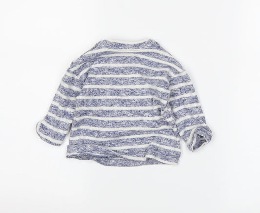 George Boys Blue Striped  Pullover Jumper Size 3-6 Months