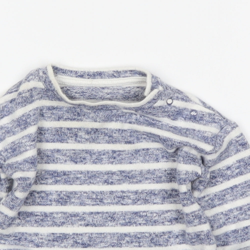 George Boys Blue Striped  Pullover Jumper Size 3-6 Months