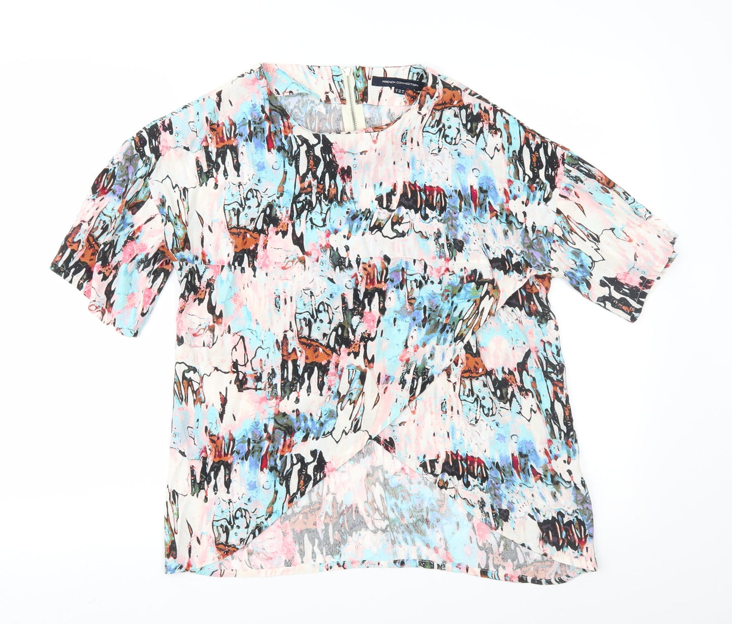 French Connection Womens Multicoloured Geometric  Basic Blouse Size 8