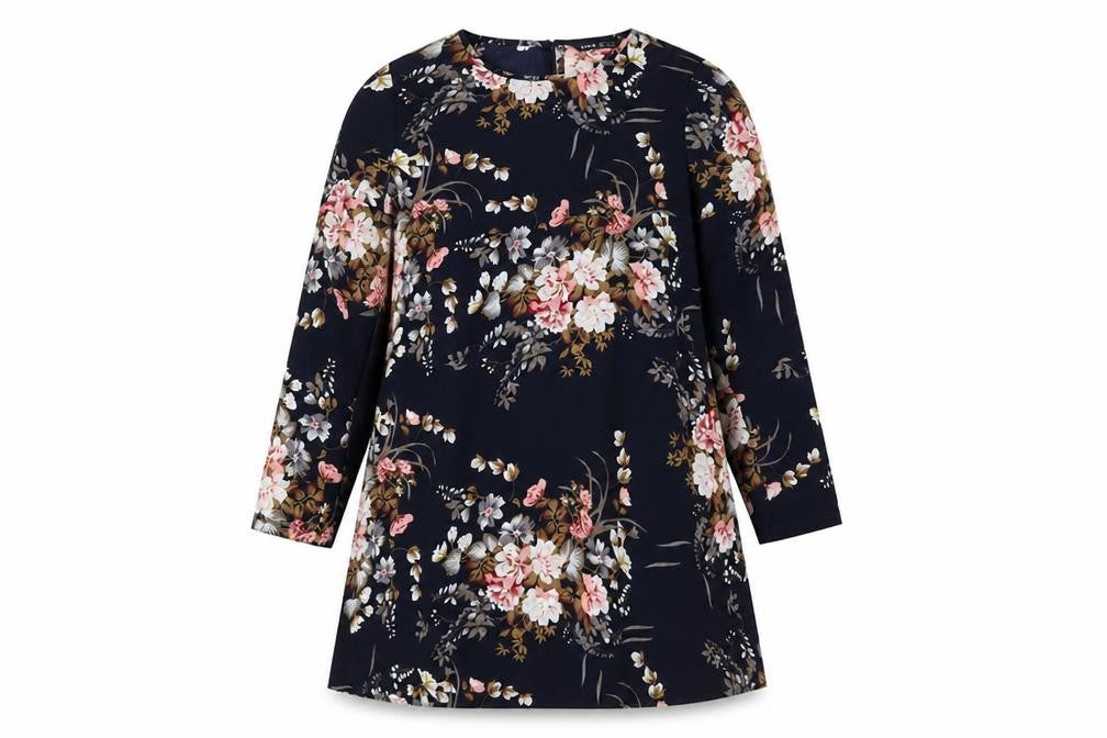 SHEIN Womens Blue Floral  A-Line  Size 8