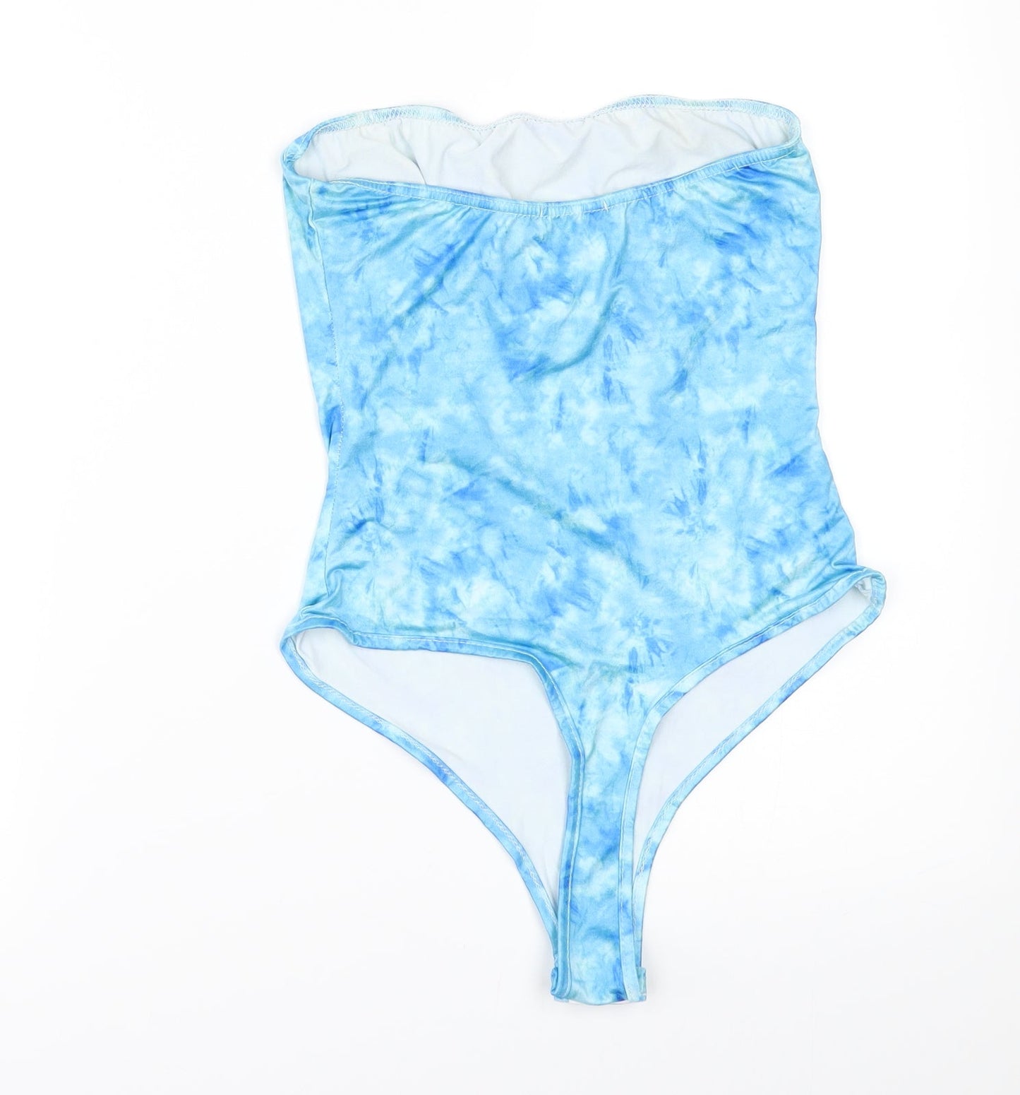 PRETTYLITTLETHING Womens Blue   Bodysuit One-Piece Size 6  - STRAPLESS