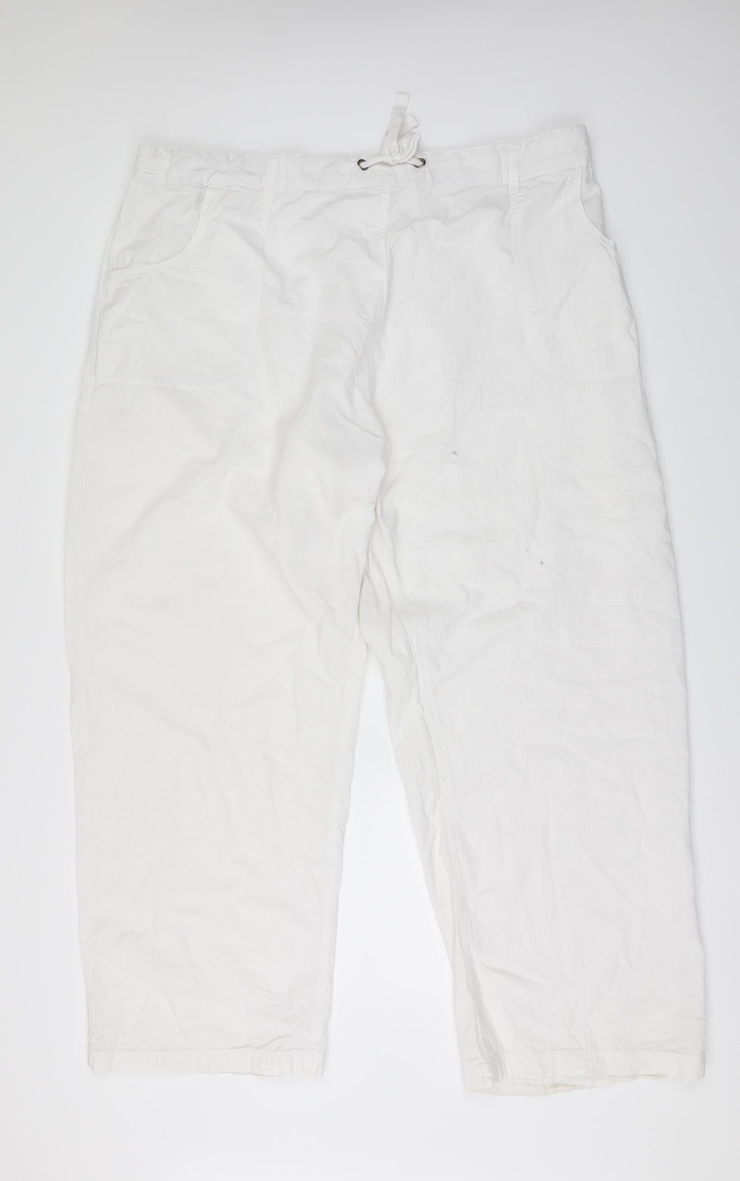 Preworn Womens White   Trousers  Size 46 in L30 in