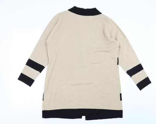 Text Womens Beige   Cardigan Jumper Size L