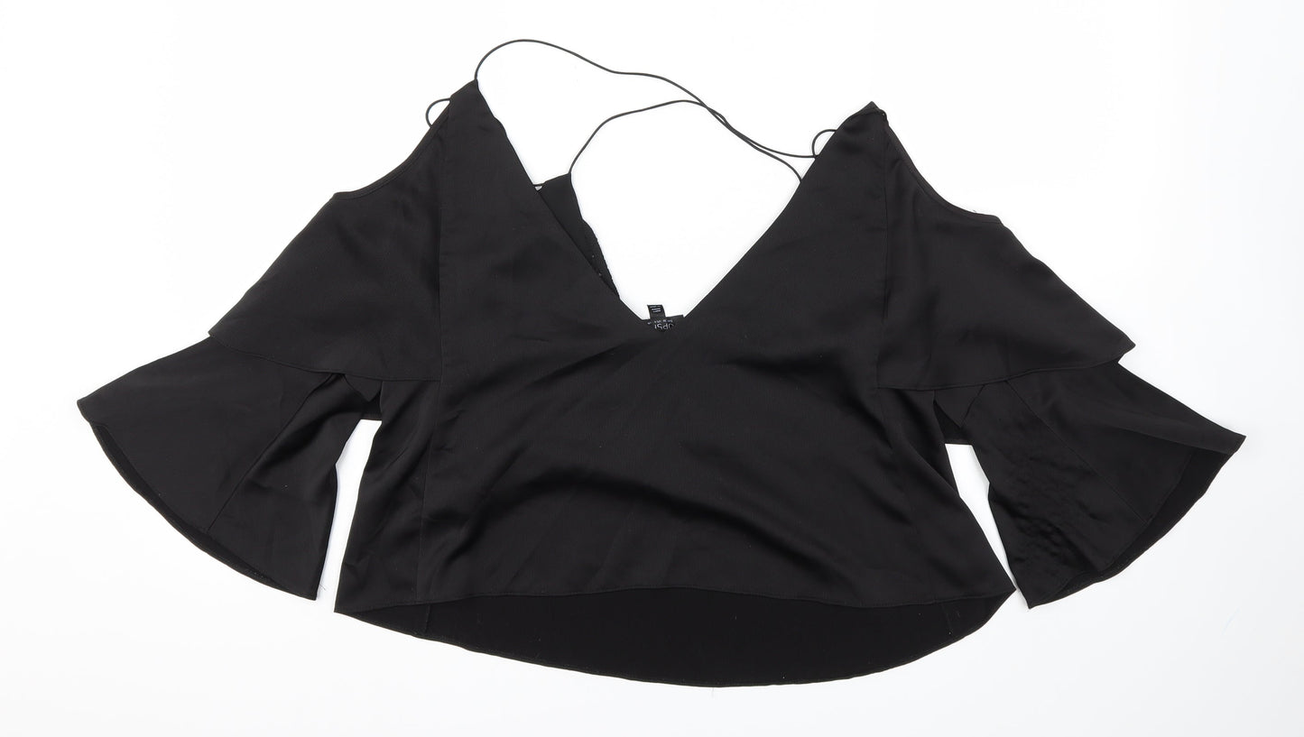 Topshop Womens Black   Basic T-Shirt Size 10