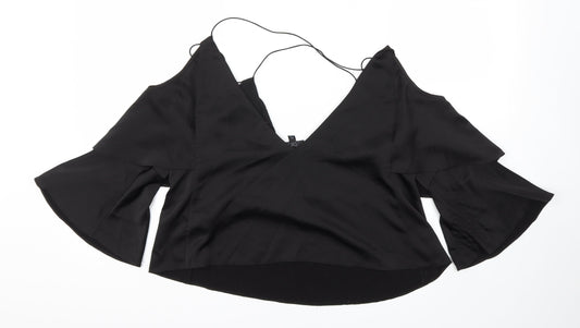 Topshop Womens Black   Basic T-Shirt Size 10