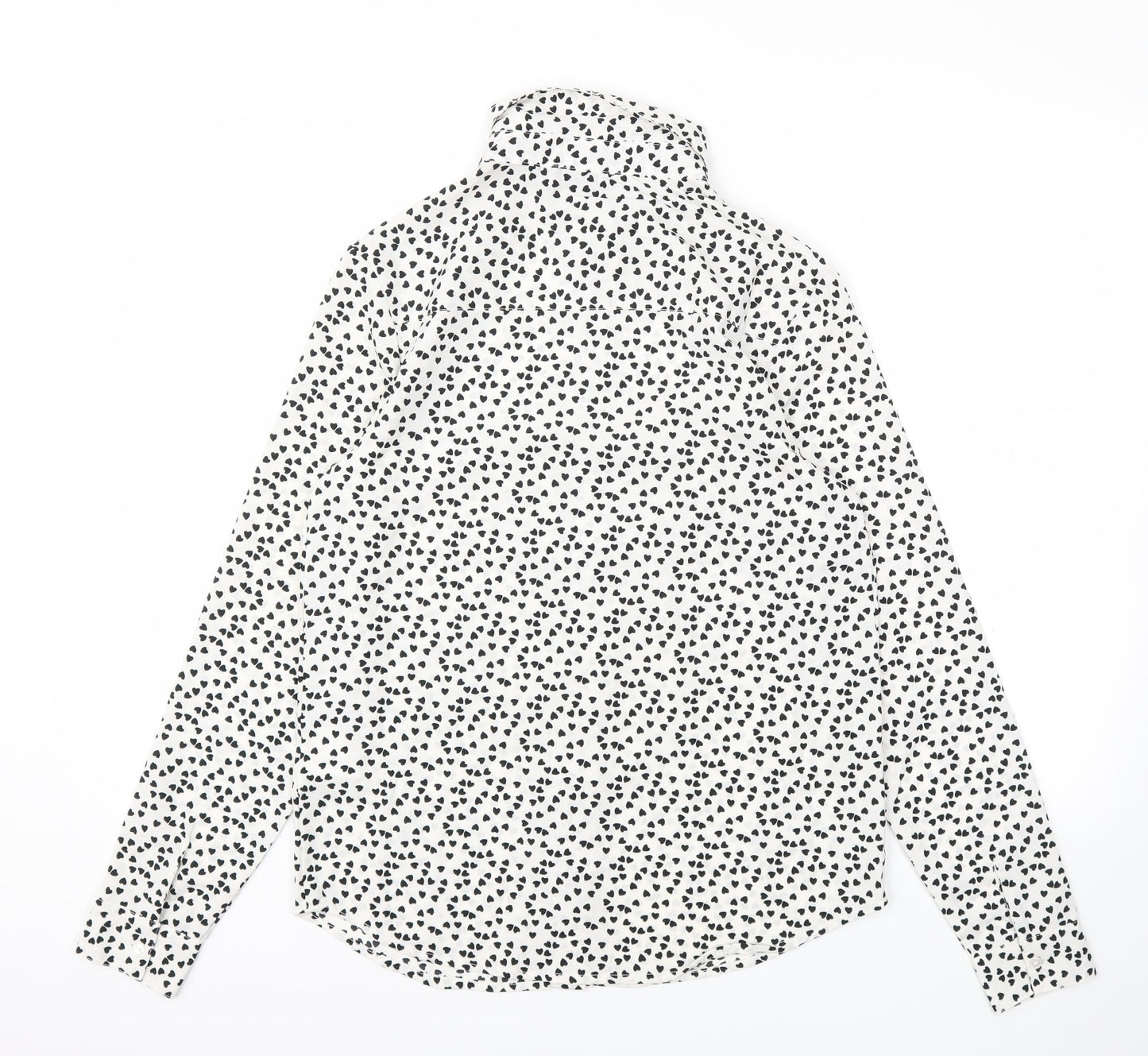 Brave Soul Womens White Polka Dot  Basic Blouse Size XS
