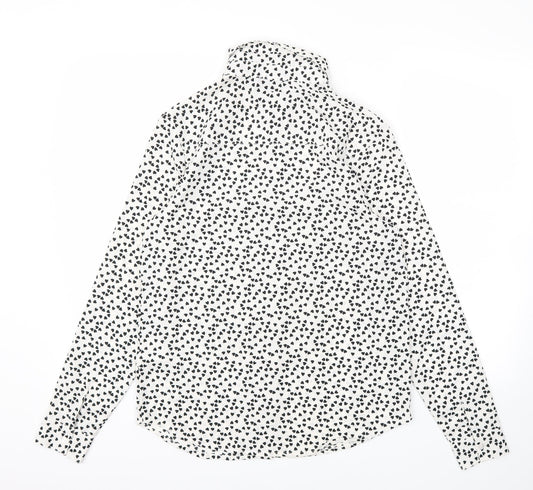 Brave Soul Womens White Polka Dot  Basic Blouse Size XS