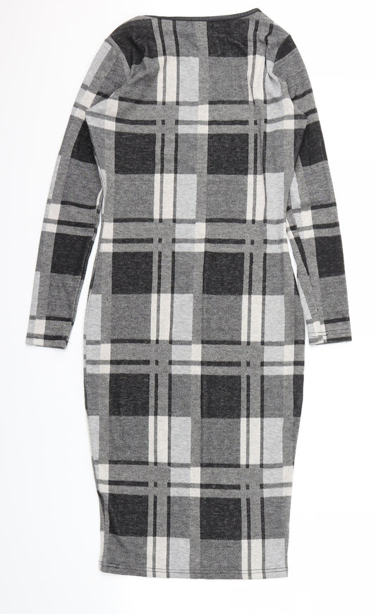River Island Womens Grey Check  A-Line  Size 8