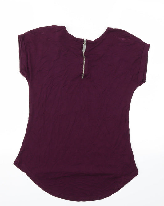 Select Womens Purple   Basic T-Shirt Size 10