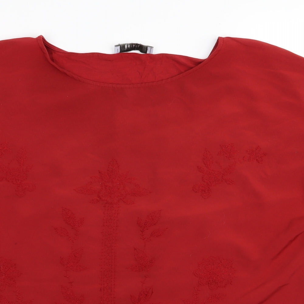 Per Una Womens Red Floral  Basic T-Shirt Size 12