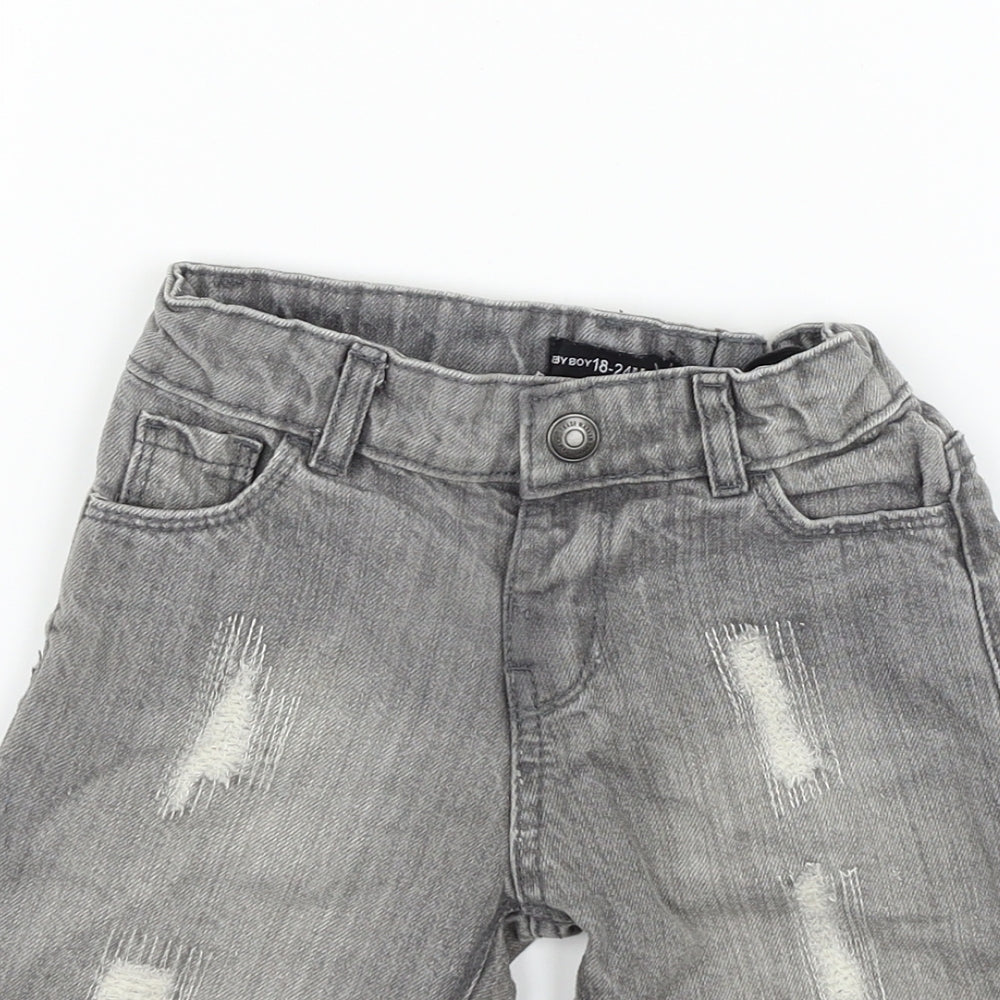 Mini Rebel  Grey   Cropped Jeans Size 18-24 Months