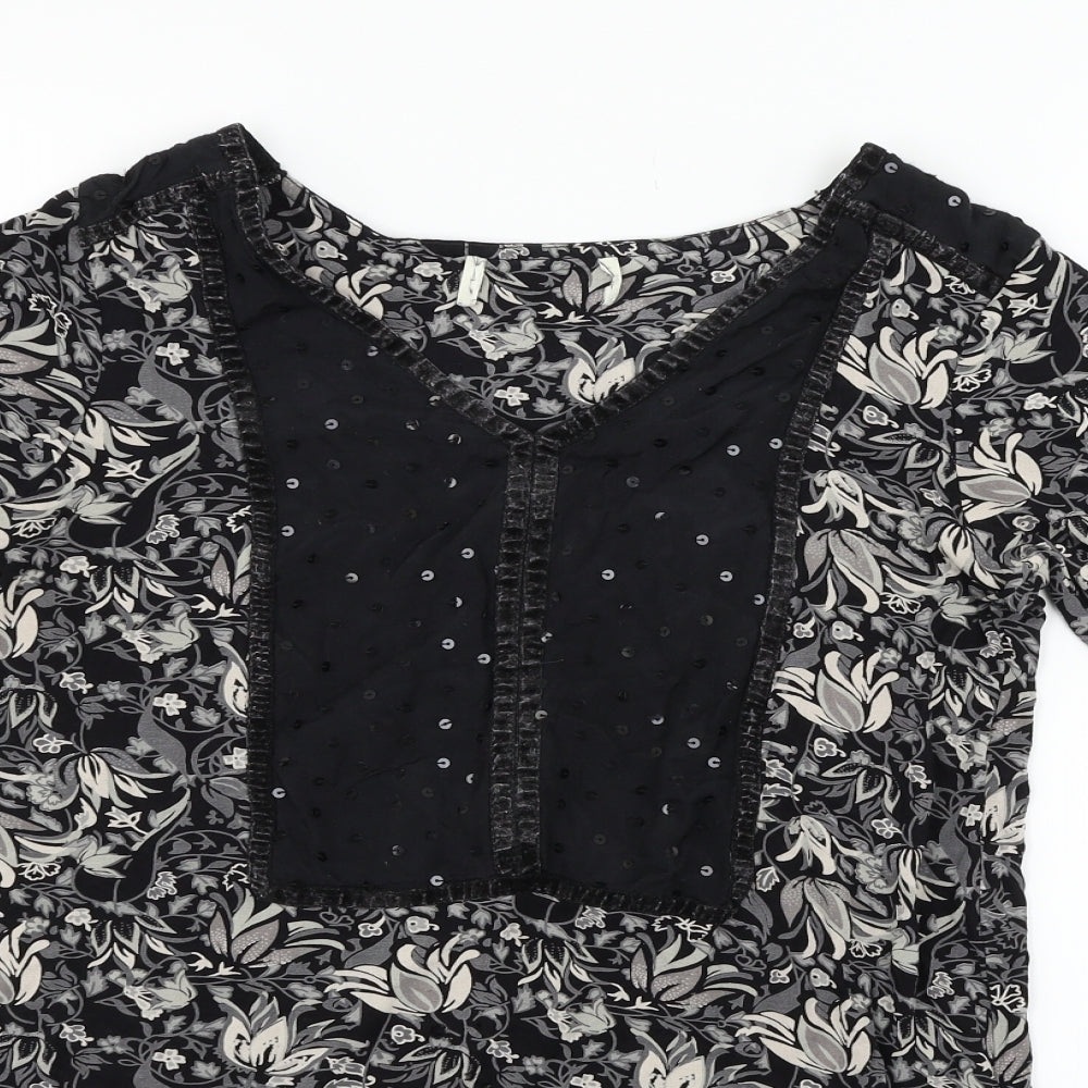 NEXT Womens Black Geometric  Fit & Flare  Size 10