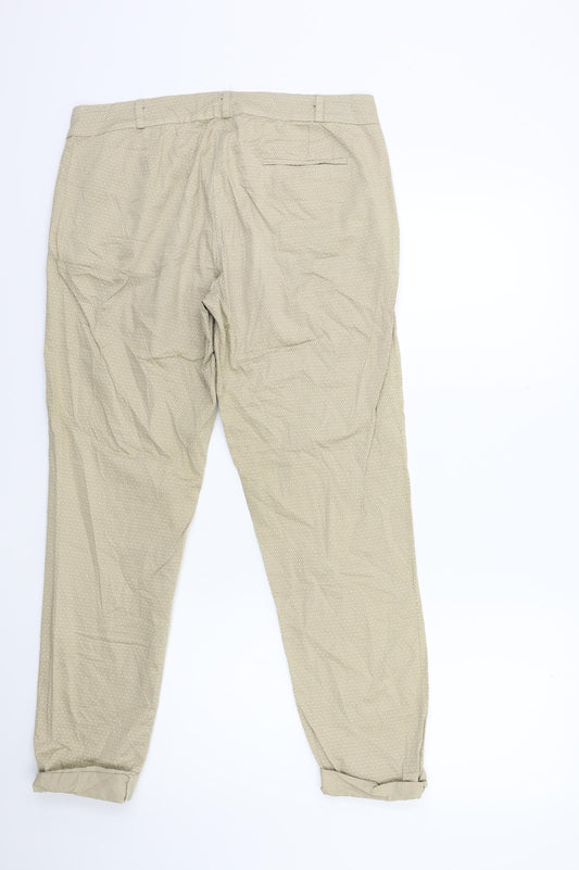 Preworn Womens Beige Geometric  Trousers  Size 32 in L28 in