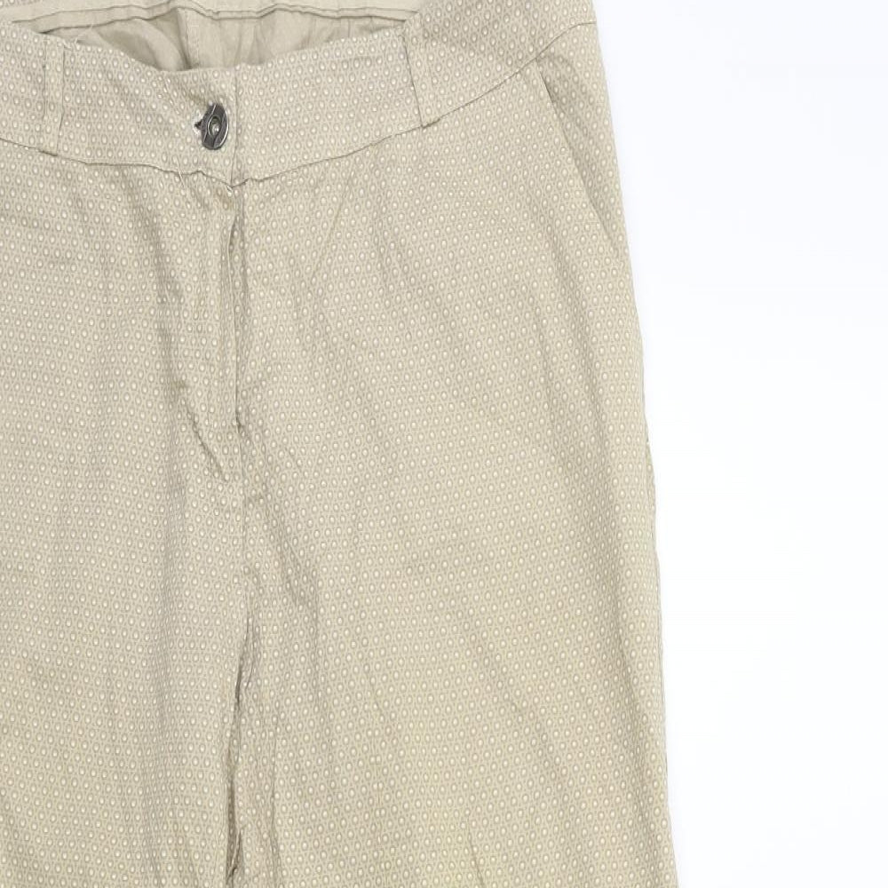 Preworn Womens Beige Geometric  Trousers  Size 32 in L28 in
