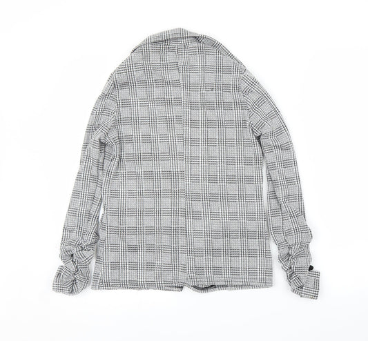Boohoo Womens Grey Houndstooth  Cardigan Jumper Size 8