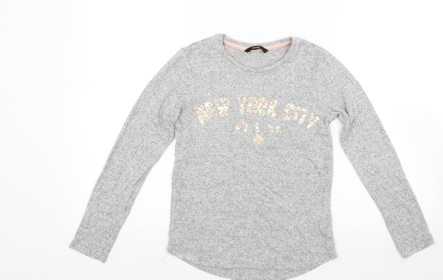 George Girls Grey   Pullover Sweatshirt Size 10 Years  - New york