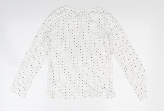 Primark Girls White Polka Dot  Basic T-Shirt Size 11 Years  - Make Your Dreams Happen