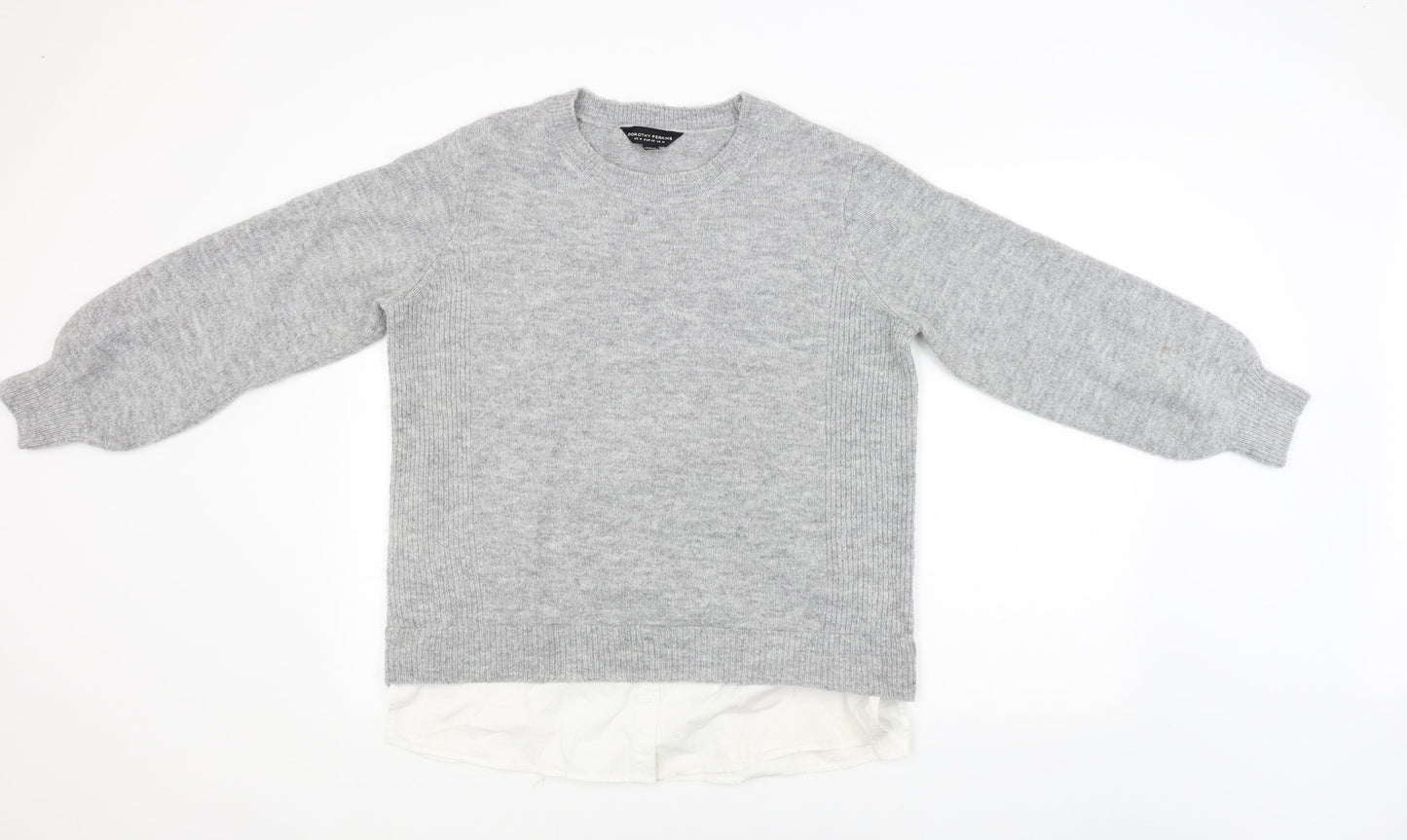 Dorothy Perkins Womens Grey  Knit Pullover Jumper Size 14