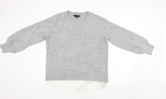 Dorothy Perkins Womens Grey  Knit Pullover Jumper Size 14