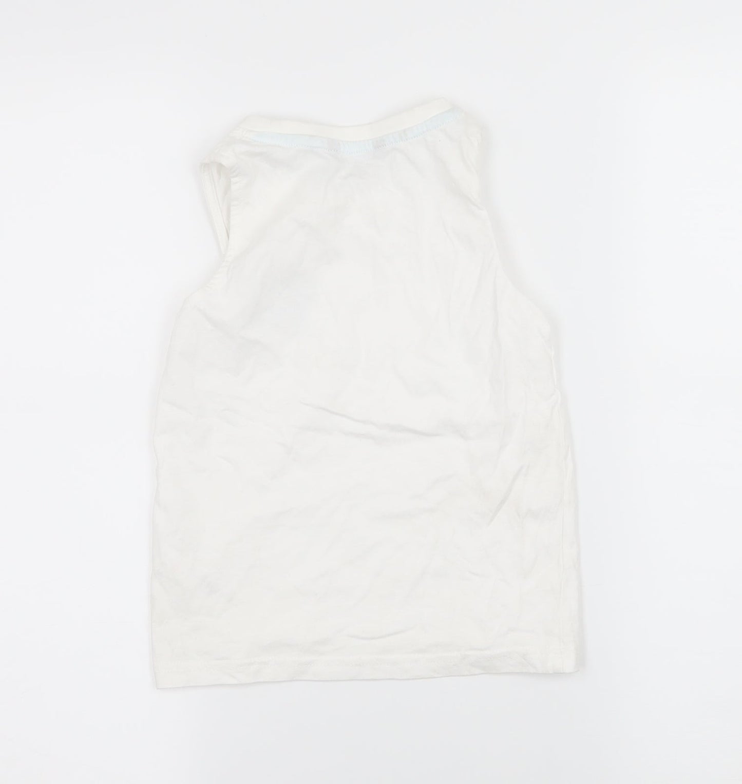 George Boys White  Jersey Basic Tank Size 4-5 Years  - Summer Wave
