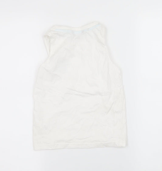George Boys White  Jersey Basic Tank Size 4-5 Years  - Summer Wave