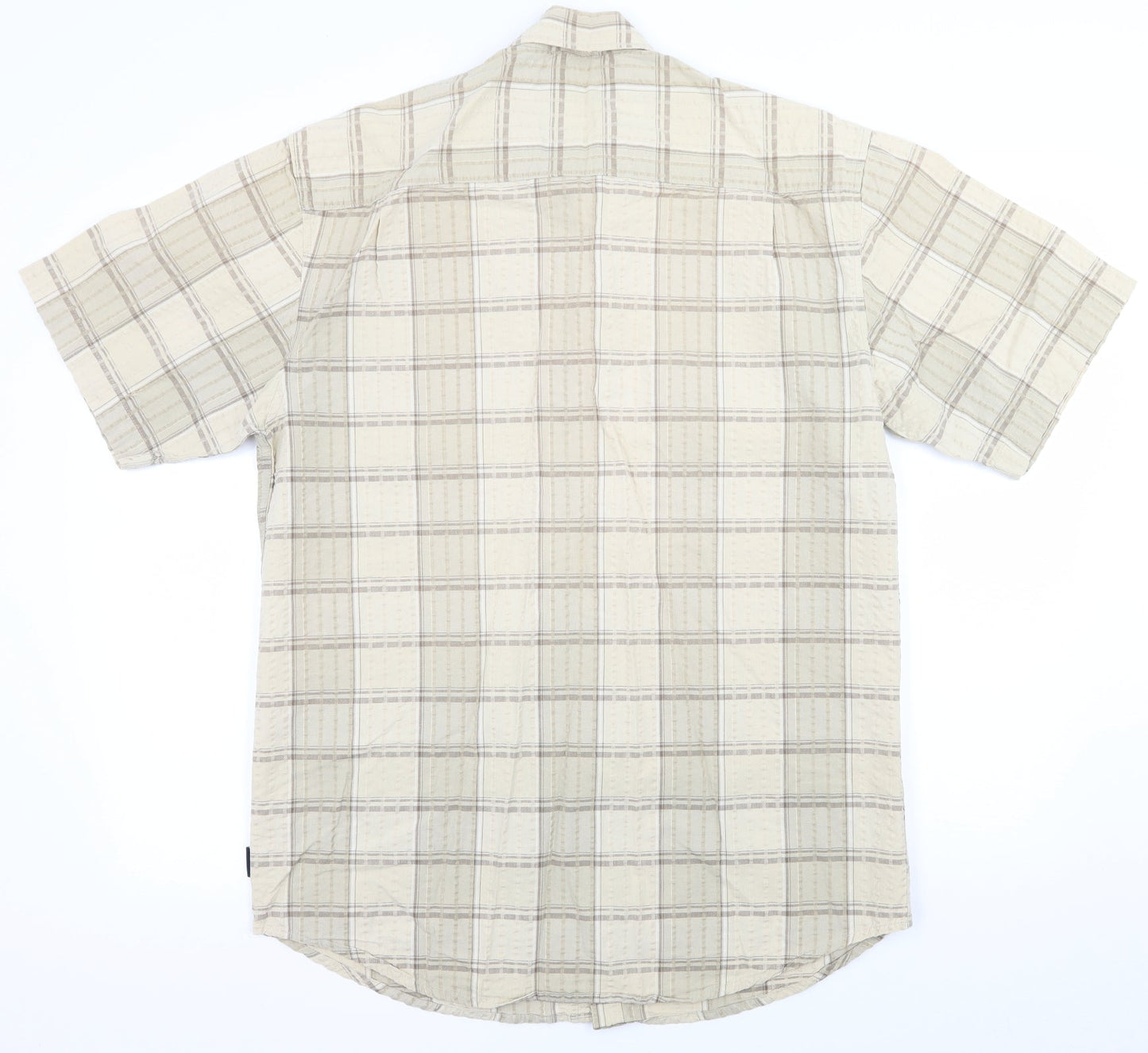 Cotton Traders Mens Beige Check   Button-Up Size M